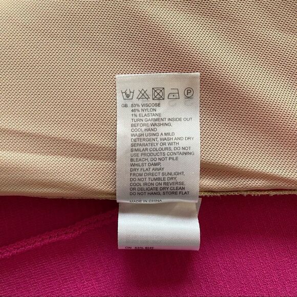 Reiss Dawson Lace Insert Pink Short Sleeve Bodycon Knit Midi Dress Size S - Picture 4 of 10